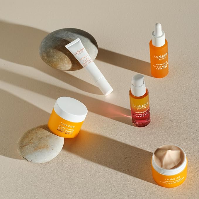 Lumene Nordic-C [Valo] Glow Renew Night Cream - Revitalizing Facial Moisturizer with Arctic Cloudberry, Hyaluronic Acid and Vitamin C - Radiance-Boosting Vegan Skin Care (1.7 oz)