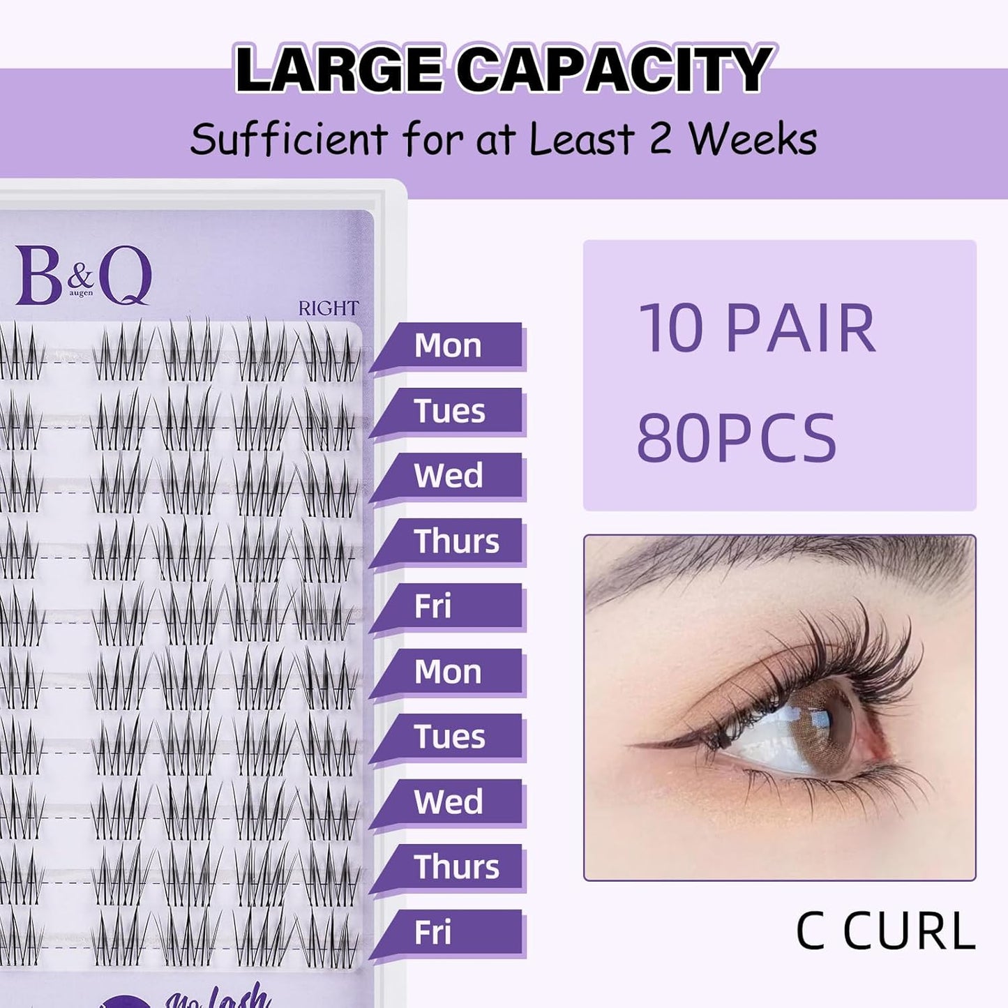B&Qaugen Lash Clusters Kit Idol Lash Extension Kit No Lash Map Natural Lash Clusters with Invisible Band 11-13 mm Eyelash Extension Kit C Curl Lash Kit with Lash Bond and Seal(idol)