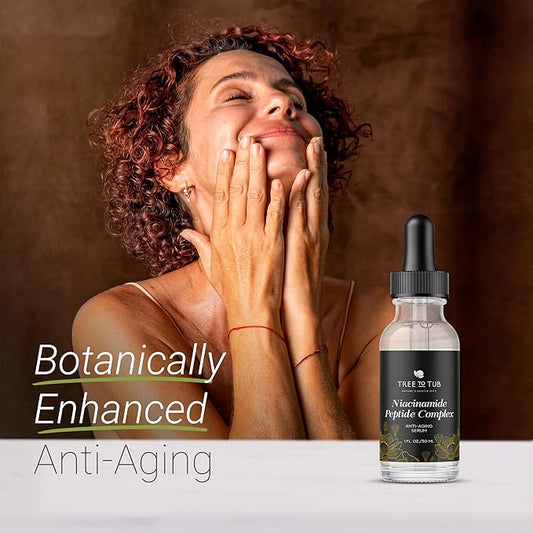 Tree To Tub Peptides & Niacinamide Serum For Face - Advanced Anti Aging Multi Peptide Complex Serum For Men And Women With Niacinamide, Collagen Peptides & Green Tea