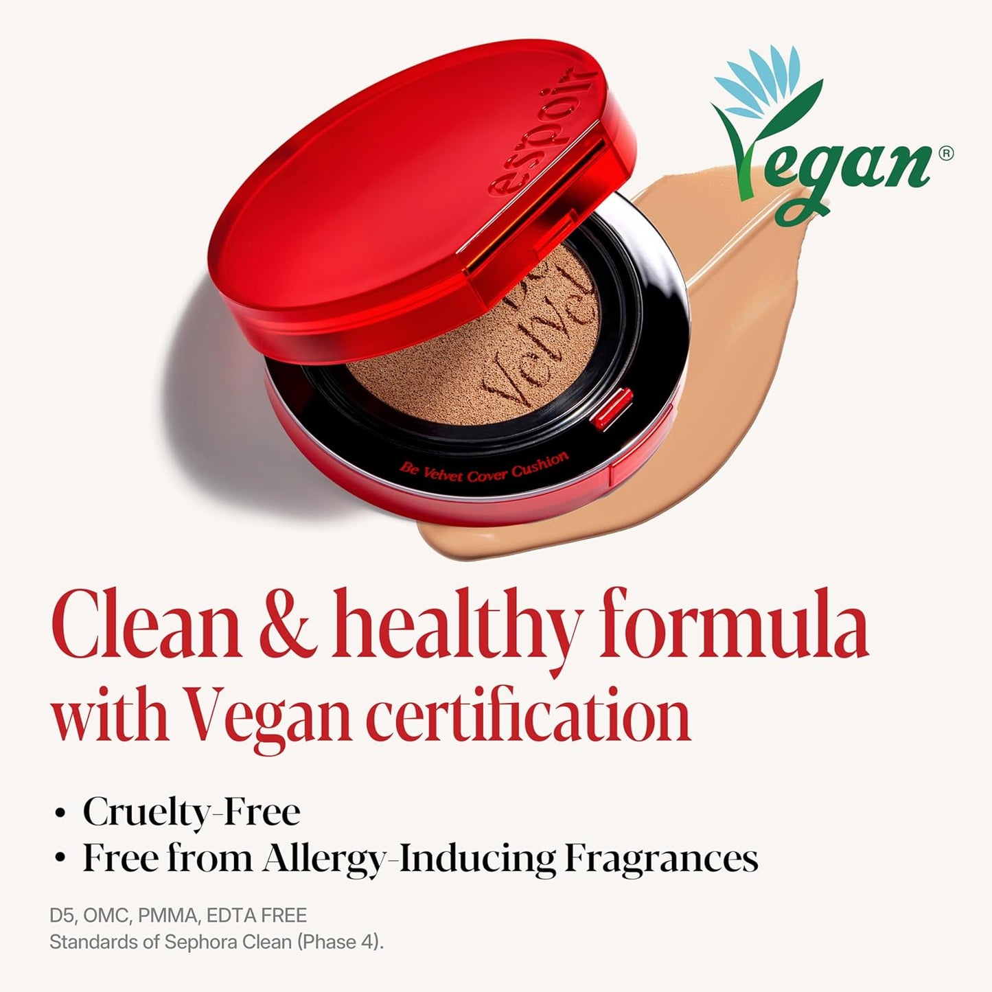 espoir [NEW] Be Velvet Cushion Foundation | Quick and Easy Coverage with Long-lasting Color by Zero Oxidation (#37 Deep Maple, 0.46 Ounce (Pack of 1))