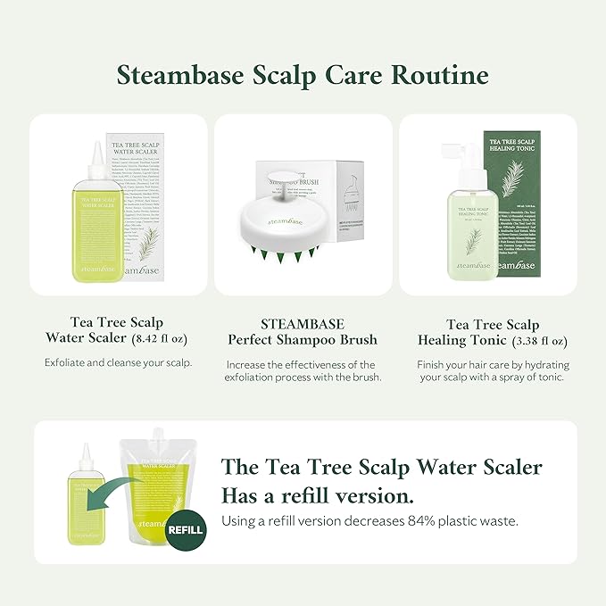 Tea Tree Scalp Water Scaler | Exfoliator for Itchy Dry Flaky Scalp, Buildup Remover, Treatment for Excess Sebum Oily Greasy Hair | Korean Hair Care Products, Refill 16.9 fl oz