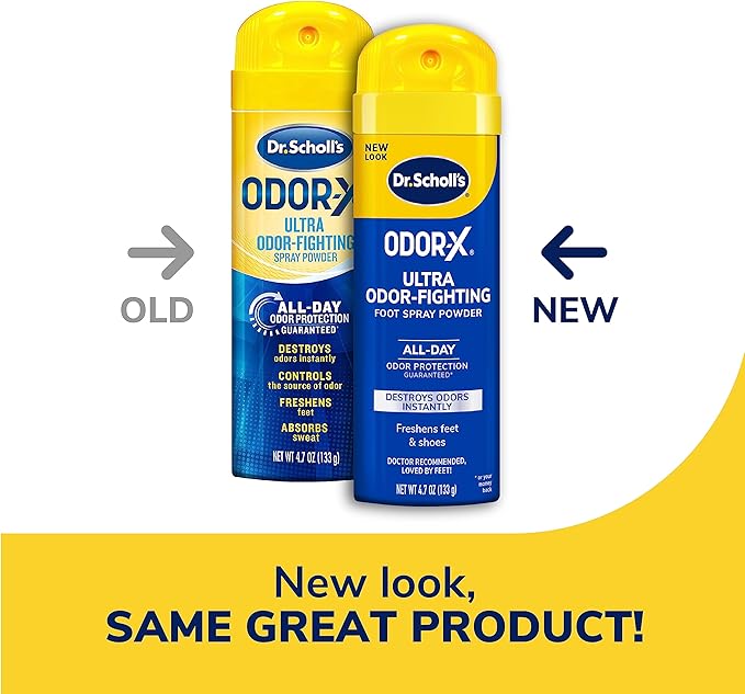 Dr. Scholl's Ultra Hydrating Foot Mask 3 Pack, Odor-Fighting Spray Powder Bundle, Intensely Moisturizes Repairs and Softens Rough Dry Skin, Destroys Odors Instantly