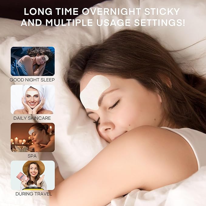 Forehead Wrinkle Patches For Anti-Wrinkle: Facial Wrinkle Patches for Forehead Fine Lines & Frown Lines - Overnight Mask with Peptide