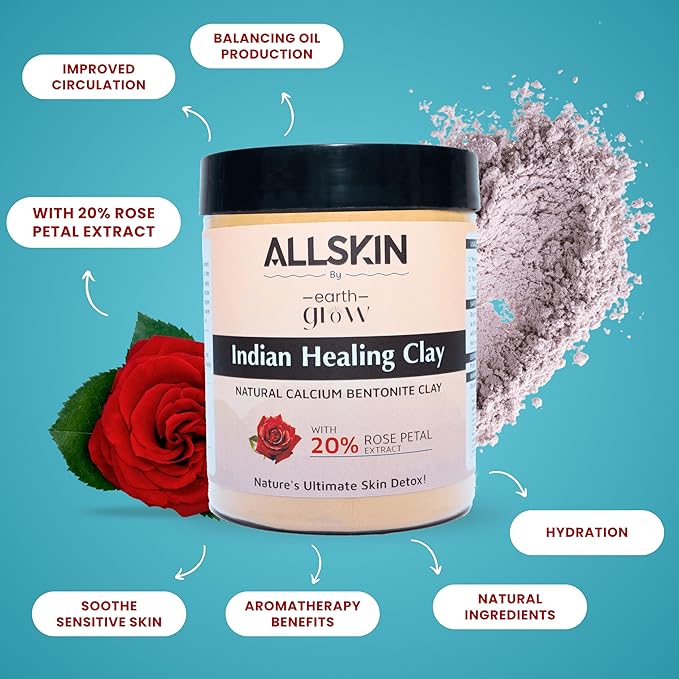 2pcs combo 100% Natural Multani Mitti with 20% Rose Petal Extract and 100% Organic Natural Alum Stone, fitkari | Fuller's Earth Clay