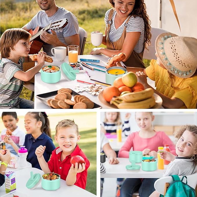 12oz Food Thermo for Hot Food Insulated Vacuum Soup Jar with Buckle Lid, Stainless Steel Wide Mouth Leak Proof Lunch Container