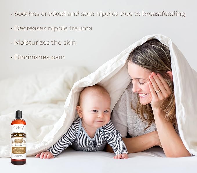 Lanolin Oil USP Grade by Velona - 32 fl oz | 100% Pure and Natural Carrier Oil | Refined, Cold Pressed | Skin, Hair, Body & Face Moisturizing | Use Today - Enjoy Results