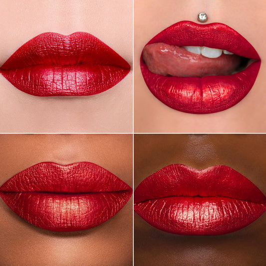 MAKI YIKA Red Lipstick for Women Metallic Lipsticks Glitter Long Lasting Lipstick No Smudge No Transfer Liquid Lip Gloss (BR20 Crushed Ruby)