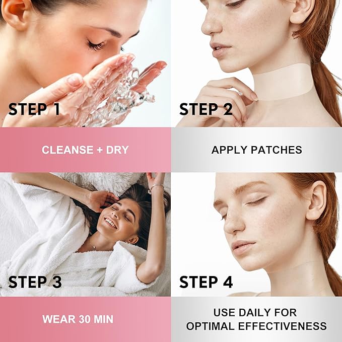 Reusable Wrinkle Patches - Silicone Fusion Treatment Forehead Patches for Brow Lift, Wrinkle Smoothers, Reduce Frown Lines & Face Lift - 3 Pack (Neck)