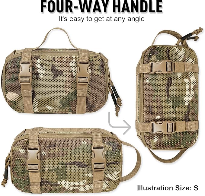 4 Set Tactical Packing Cubes ，Compressible Mesh Duffle Storage Bag,Portable Edc Molle Pouch Organizer.