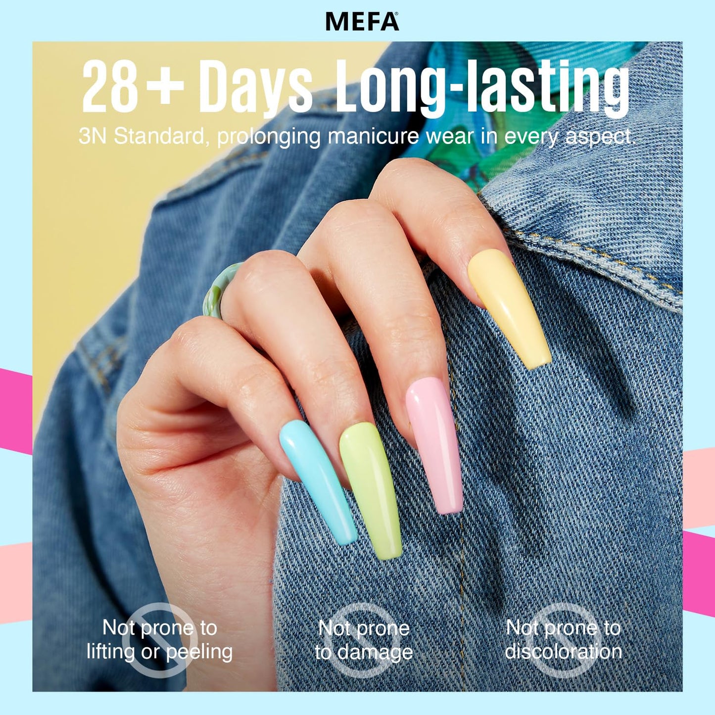 MEFA Macaron Gel Nail Polish Set 6 Colors, Spring Summer Pastel Soft Green Light Blue Coral Peach Lilac Purple Pale Creamy Shades Popular Nail Art Design Salon at Home DIY Manicure Gifts for Women