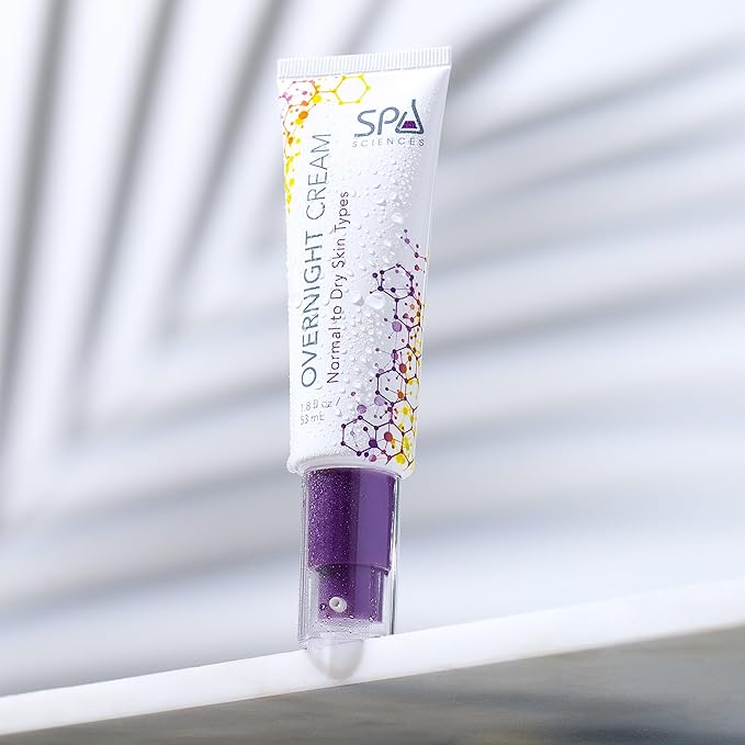 Spa Sciences - Overnight Cream For Normal to Dry Skin Types - Made in the USA- Rejuvenating Formula - With Ceramides, Hyaluronic Acid, Bakuchiol and Squalane - Restore, Hydrate, Nourish - Vegan -1.8oz