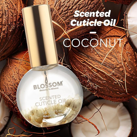Blossom Cuticle Oil for Nails, Hydrating, Moisturizing, Scented Nail Oil Cuticle Care, Infused with Real Flowers, Made in USA, 0.5 fl. oz, Amazon Exclusive, Coconut