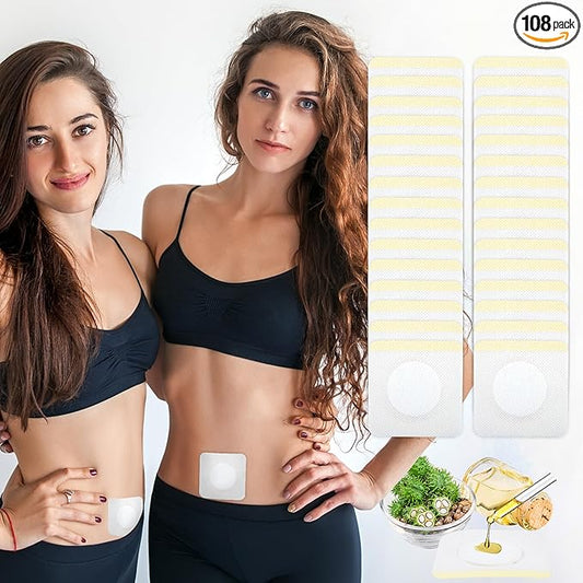 108 Pcs Disposable Castor Oil Patches for Belly Button,White Castor Oil Pack Belly Wrap Cover