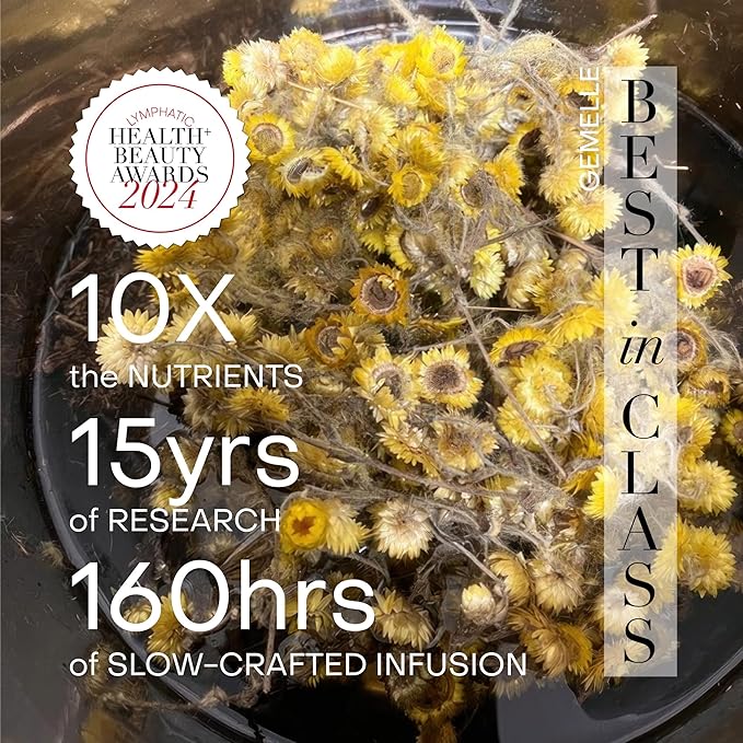 GEMELLE Lymphatic Gua Sha Face Oil | 6x Award Winner | Detox, Plump, Balance, Hydrate | High-Altitude Rosehip, Centella Asiatica & More! | Paraben-Free, Luxury Natural Skin Care 30ml