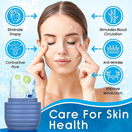 1Pcs Ice Roller for Face, Ice Face Roller, Reusable Silicone Ice Mold for Face, Facial Beauty Ice Roller Skin Care Tools for Shrink Pores Anti Wrinkle Reduce Puffiness (Brown)