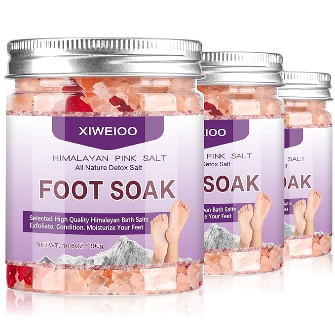Foot Soak Kit Pack of 3 Natural Epsom Salt Rose- Essential spa Itching,Foot Bath Salt Tea Tree Oil Soak Care Pedicure Feet spa Message Tea Tree Oil