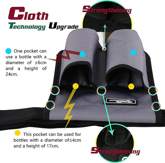 Massage Bottle Holster -2 Adjustable Massage oil Bottle Pack (2 Bottle, Grey)