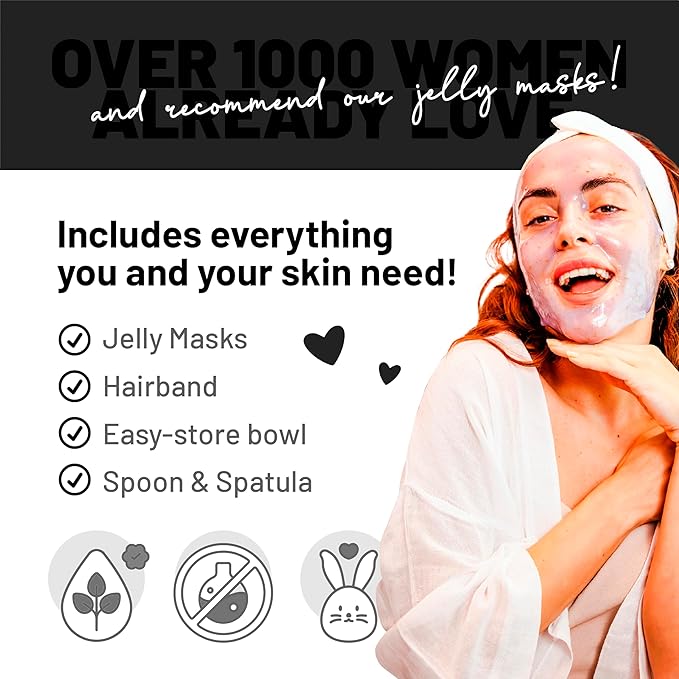 BRÜUN Jelly Mask Jar Bamboo Charcoal Peel-Off Face Care Rubber Mask | 23 fl oz Skin Care Moisturizing Gel Mask Jar Spa Set