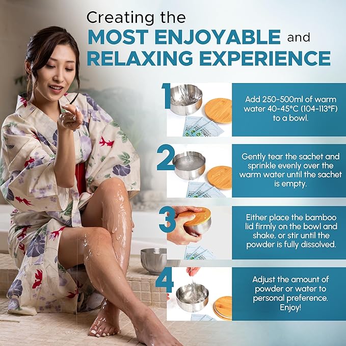 3 x Premium Massage Gel Powder | 5g Travel Sachet Makes 500ml/ 16.9 fl oz | Made in Japan Paraben & Glycerine Free