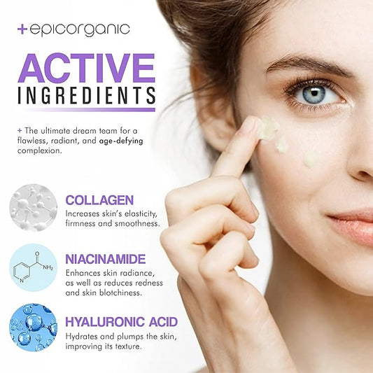 Epic Organic Night Repair | Anti Wrinkle Night Cream for Women | Anti Aging Night Cream with Hyaluronic Acid and Collagen | Night Moisturizer for Face | Day and Night Facial Skin Care | 1.7 oz