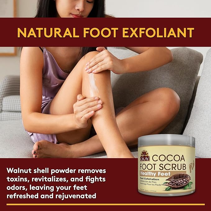 OKAY **ALL NATURAL** Cocoa Butter Foot Scrub 6oz / 177ml