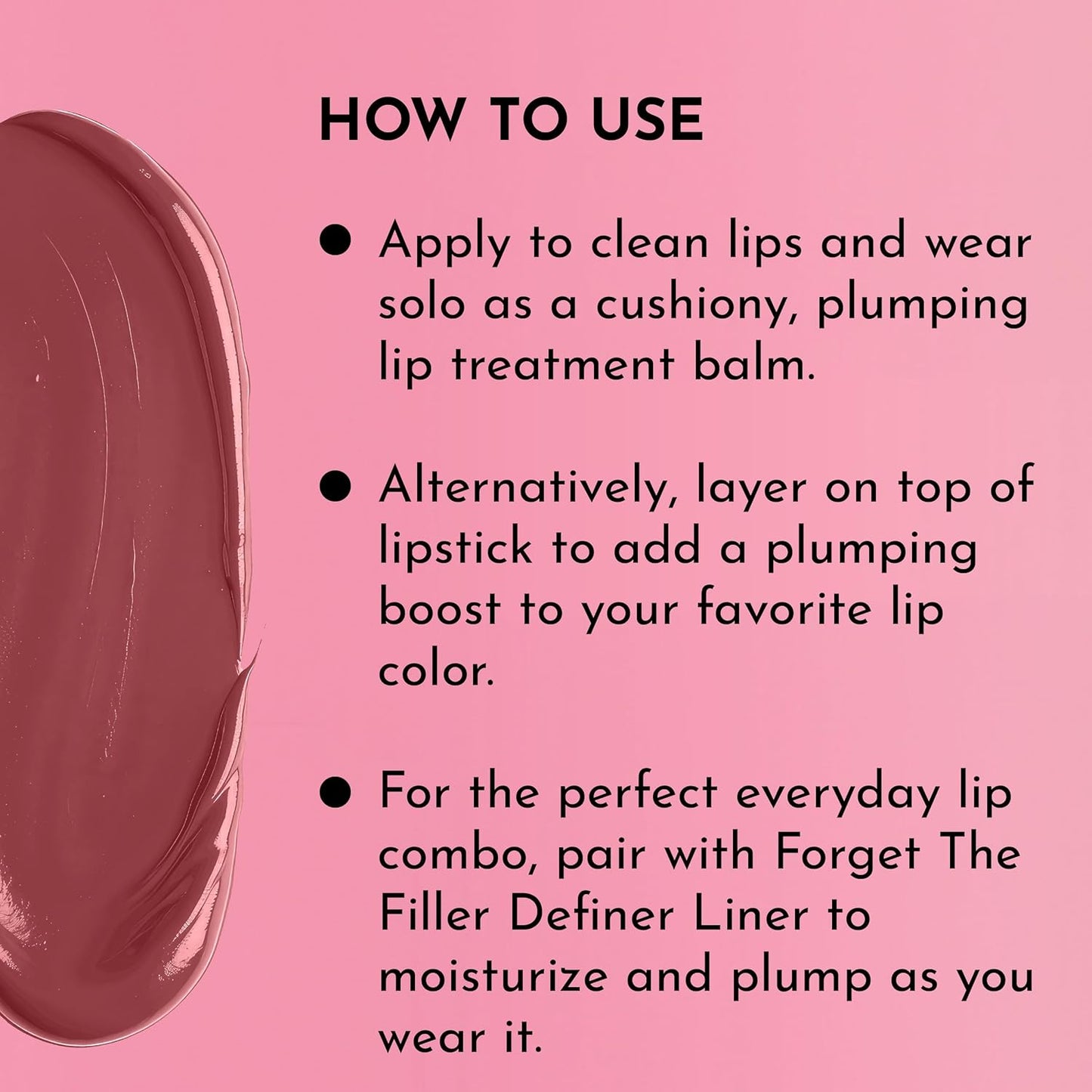 Lawless Forget the Filler Lip Plumping Line Smoothing Tinted Balm - Posey - Premium Tinted Lip Balm with Natural Ingredients to Plump and Smooth Lips for a Firmer, Fuller Look - 0.09 oz