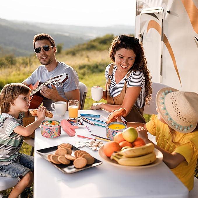 12oz Kids Soup Thermo for Hot Food Insulated Vacuum Food Jar with Buckle Lid, Stainless Steel Wide Mouth Leak Proof Lunch Container for School Travel 1 Pack