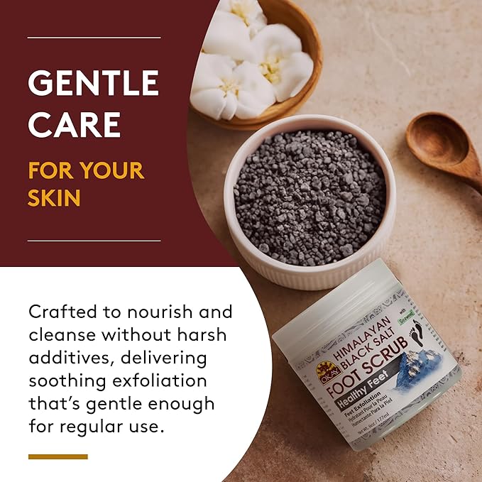 OKAY Pure Naturals Black Salt Foot Scrub 6oz