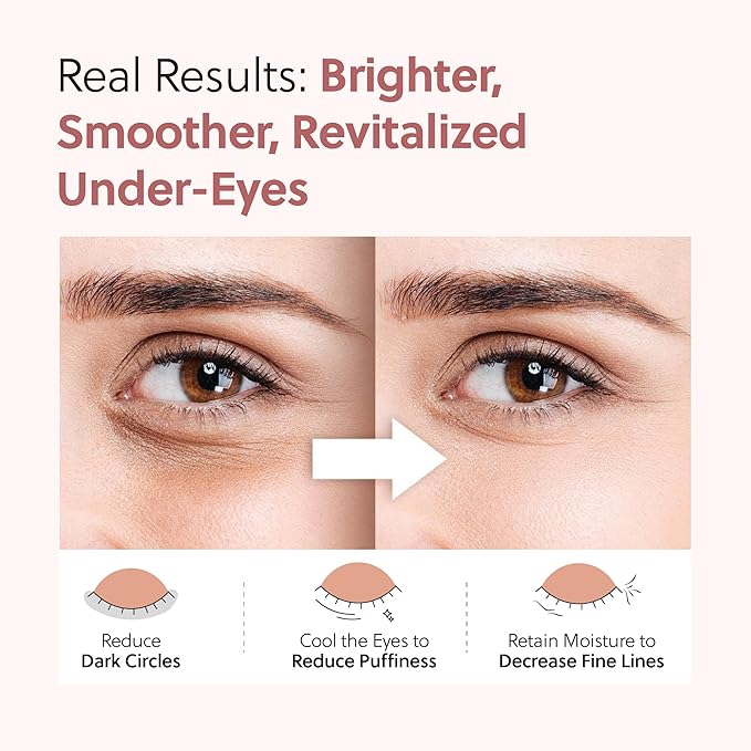 QUIA Collagen Eye Patches – Instantly De-Puff & Brighten Under-Eyes – No-Slip Hydrating Masks for Dark Circles, Eye Bags & Fine Lines – Infused with Hyaluronic Acid & Collagen – 20 Pairs