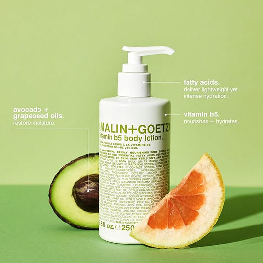 Malin + Goetz Vitamin B5 Body Lotion for Women & Men, 8.5 Fl. Oz. — Body Moisturizer for Dry Skin, All Skin Types, Dry Skin Moisturizer, Hydrating Body Lotion, Vegan & Cruelty Free