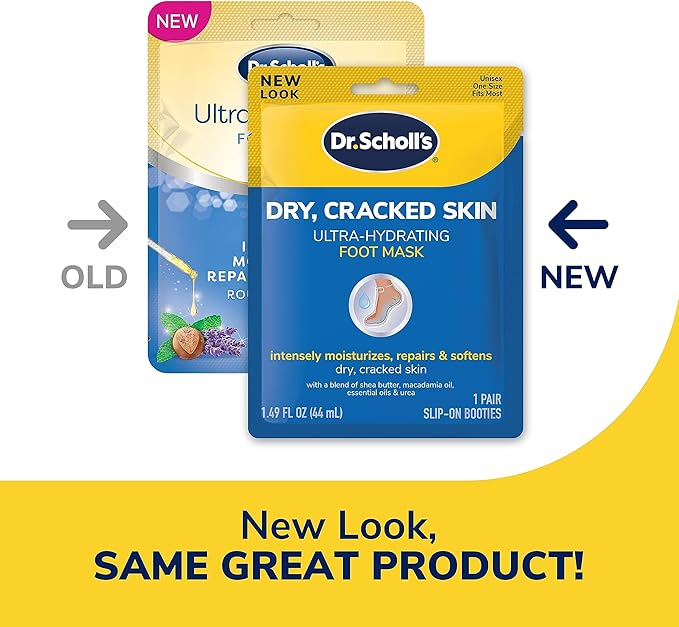 Dr. Scholl's Ultra Hydrating Foot Mask 3 Pack, Odor-Fighting Spray Powder Bundle, Intensely Moisturizes Repairs and Softens Rough Dry Skin, Destroys Odors Instantly