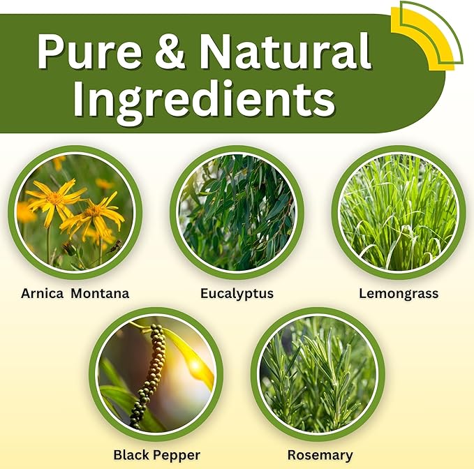 Relief Arnica Massage Oil for Massage Therapy, Home Use & Therapeutic Massaging | Great for Lymphatic Drainage, Sore Muscles & Joints | All Natural with Arnica Montana & Lemongrass Essential Oil