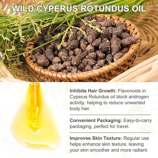 Cypress Rotunda Oil - Reduces Hair Growth - Shrinks Pores-Moisturizes and Soothes - Balances Skin Tone - for Face, Body, Arms - 60ml