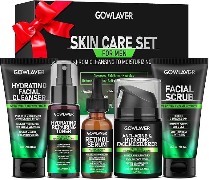 Gifts for Men,Skin Care for Men,Hydrating & Moisturizing Face Care Routine for Mens All Skin Types,Birthday Fathers Gifts Valentines for Him Dad Boyfriend Husband Christmas Stocking Stuffers