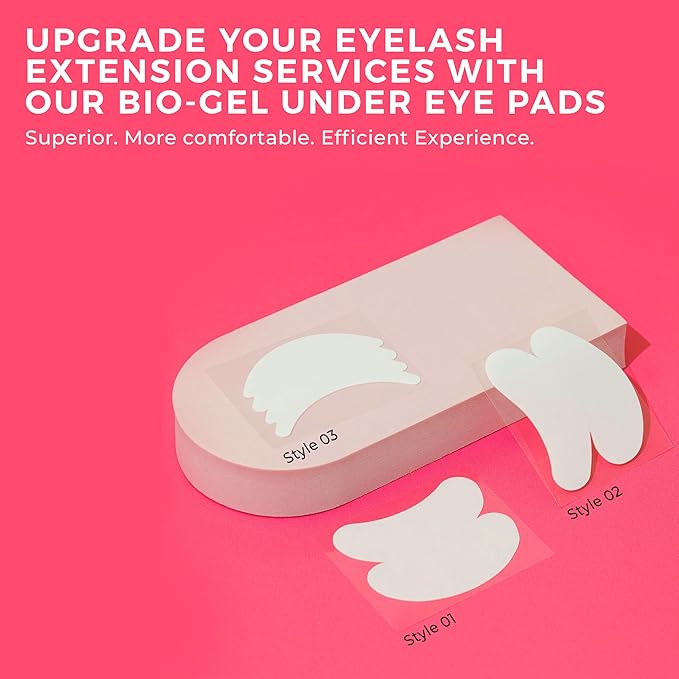 LLBA Biogel Eye Pads for Lash Extensions, Soft Sticky Under Eye Patches for Sensitive Skin, Eyelash Perm Lamination, Lash Extension Remover Supplies (10 Pairs, Style 2)