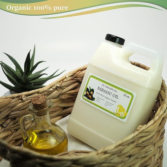 Dr Adorable - 32 oz - Babassu Oil - 100% Pure Cold Pressed Natural Organic