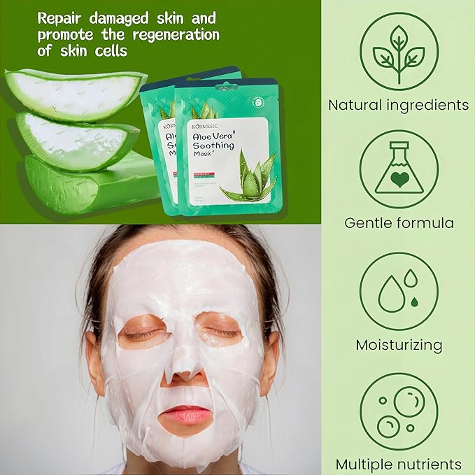 Facial mask Moisturizing face Mask - 10 Sheets, Deep Hydration, Improves Dry Skin, Sheet Mask, skincare for All Skin Types