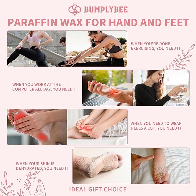 Paraffin Wax Machine for Hand and Feet - 3500ml Hot Wax Hand Wax Machine with 18 Pcs Paraffin Bath Wax, Foot Wax Paraffin Foot Care Kit, Hand Wax Machine, Smooth and Moisturize Hands