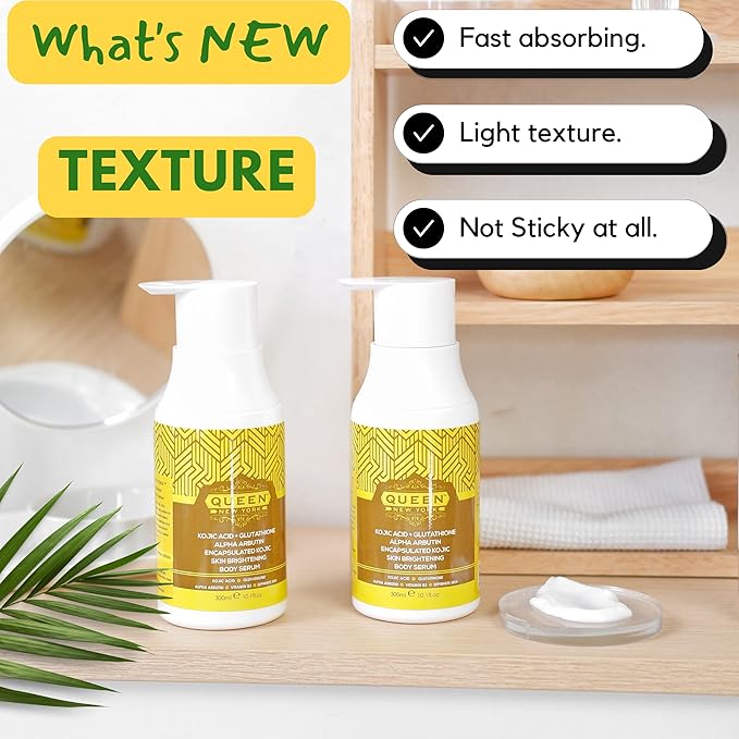 QUEEN NATURAL NEW YORK QUEEN KOJIC PLUS |Triple Booster Skin Brightening Body Lotion-Kojic Acid, Alpha Arbutin, Ginseng Extract, Nicacinamide(B3) (Pack of 1)