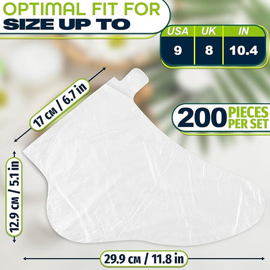 200Pcs Plastic Foot Covers Disposable Socks Foot Gloves - Paraffin Baths Foot Moisturizer Socks - Foot Moisturizing Socks Pedicure Bags for Feet Spa Socks for Women Plastic Socks for Moisturizing Feet