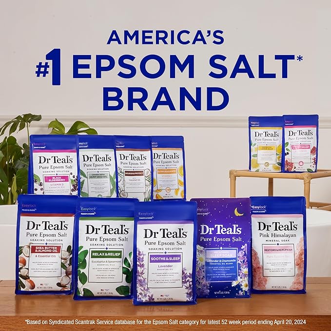 Dr Teal's Pure Epsom Salt, Lavender & Eucalyptus Duo Bundle, 3 lbs (Pack of 2)
