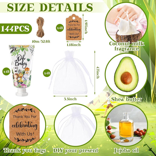 48 Sets Baby Shower Hand Cream Party Favors for Guests Gift Bulk Travel Size Hand Lotion Set for Baby Shower Wedding Christmas(Animal)