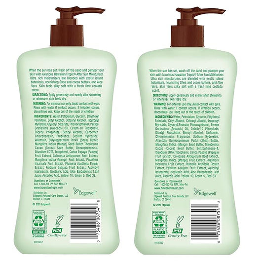 Hawaiian Tropic Lime Coolada After Sun Lotion | After Sun Care, Skin Care, Daily Moisturizing Lotion with Aloe, Cocoa Butter & Shea Butter, 16oz each Twin Pack