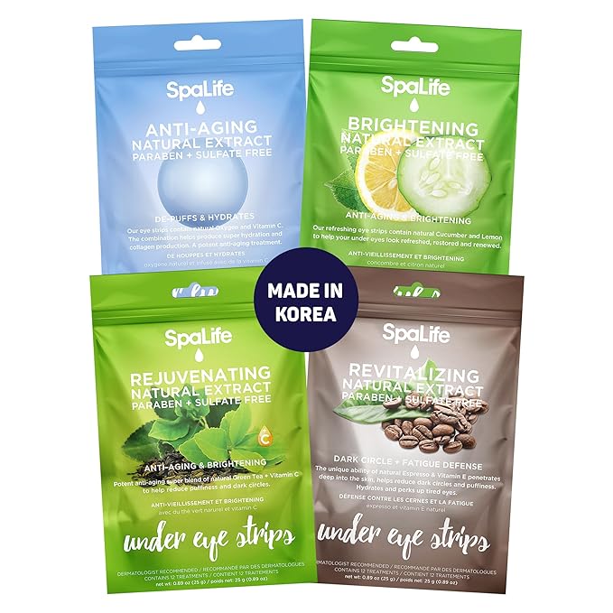 SpaLife Anti-Aging Under Eye Strips Reduce Dark Circles, Wrinkles and Fine Lines (48 Treatment Combo)