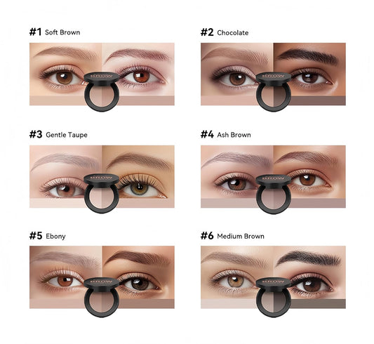 MAEPEOR Brow Powder Duo 6 Colors Natural Smooth Eyebrow Powder Professional Brow Contour Palette for Filler Defined & Sculpt (03 Gentle Taupe)