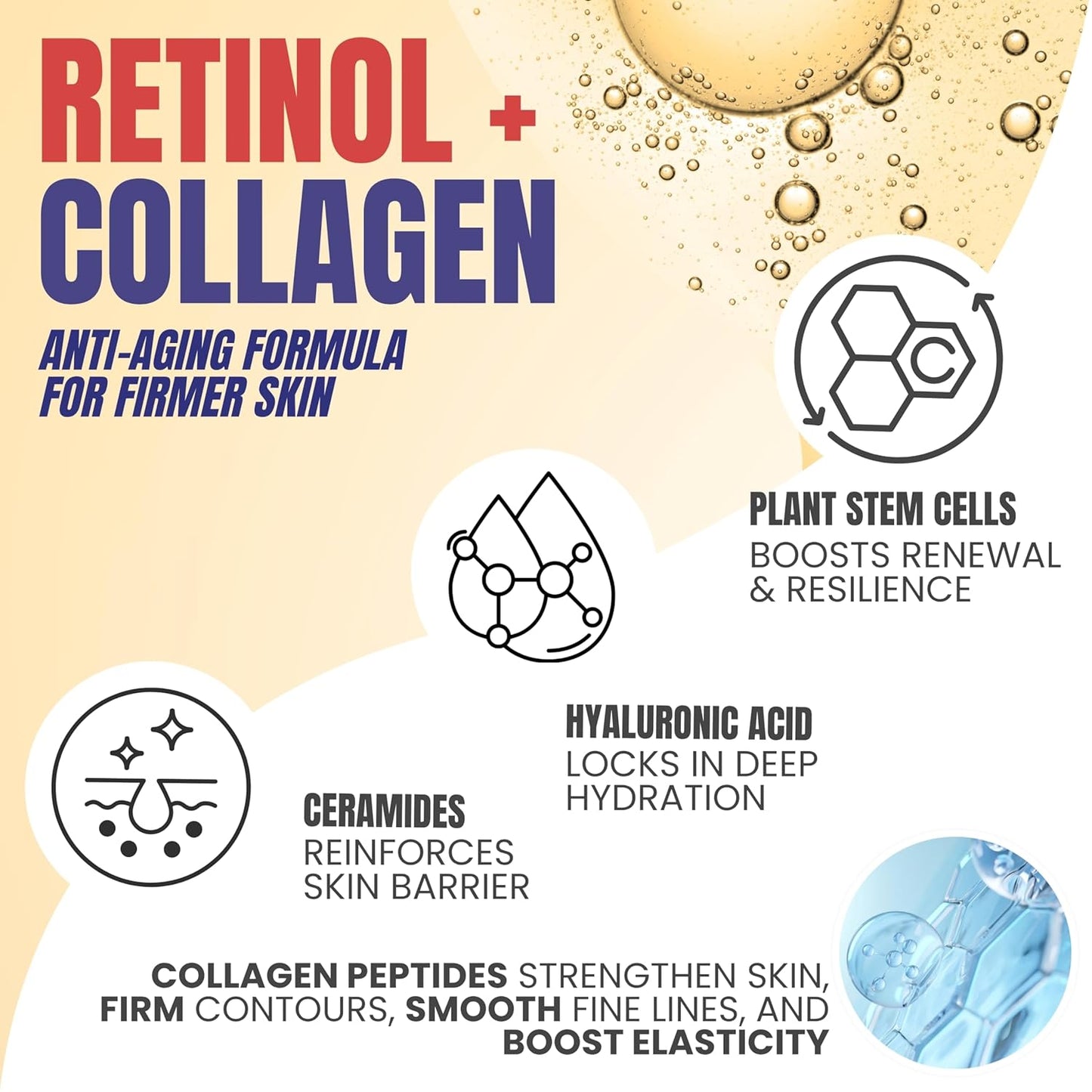 Skin Firming Retinol Collagen Body Lotion with Stem Cells for Aging Skin and Wrinkles, Non-Greasy, Lightweight Moisturizer, Fragrance-Free, 16.9 oz 2-Pack