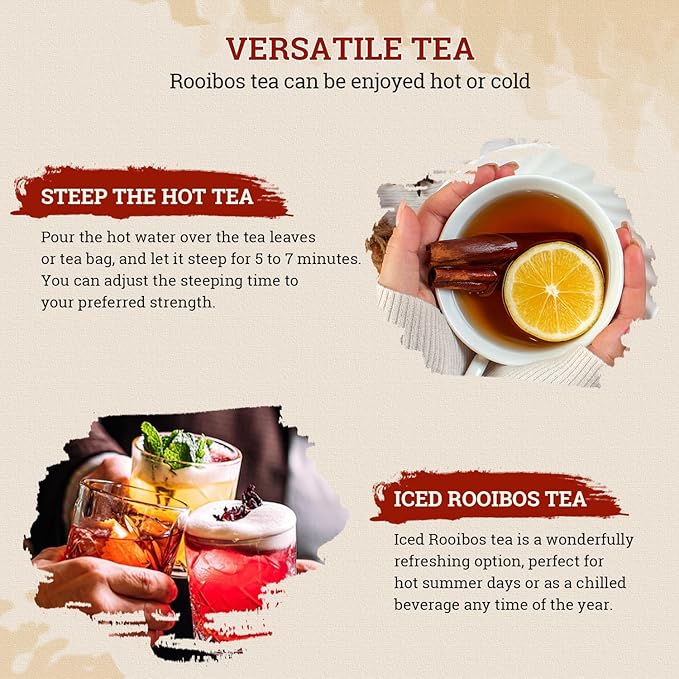 52USA Rooibos Tea Organic, 100 Tea bags, Pure Premuim Rooibos Tea, Naturally Sweet Herbal Tea, Caffeine Free Rooibos Tea, Farmed in South Africa, 9oz (250g)