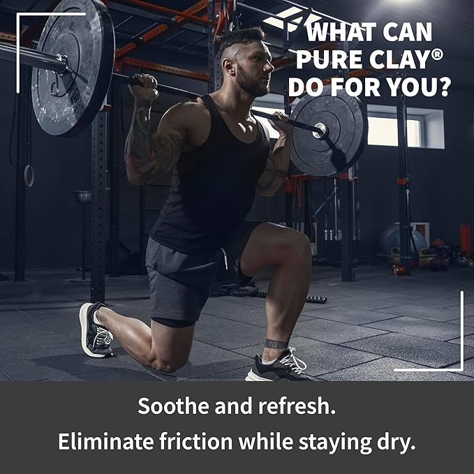 All Natural Mens Anti Chafing Powder, Deep Mined Calcium Bentonite Clay Powder, Body, Groin, Arm Pit, Foot, Anti Chaf Powder, Paraben Free, Talc Free, Food Grade Organic, 8 oz