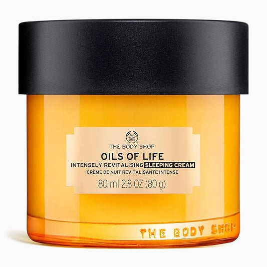 The Body Shop Oils Of Life Intensely Revitalising Sleeping Cream, 100% Vegan Night Cream, 2.7 Oz