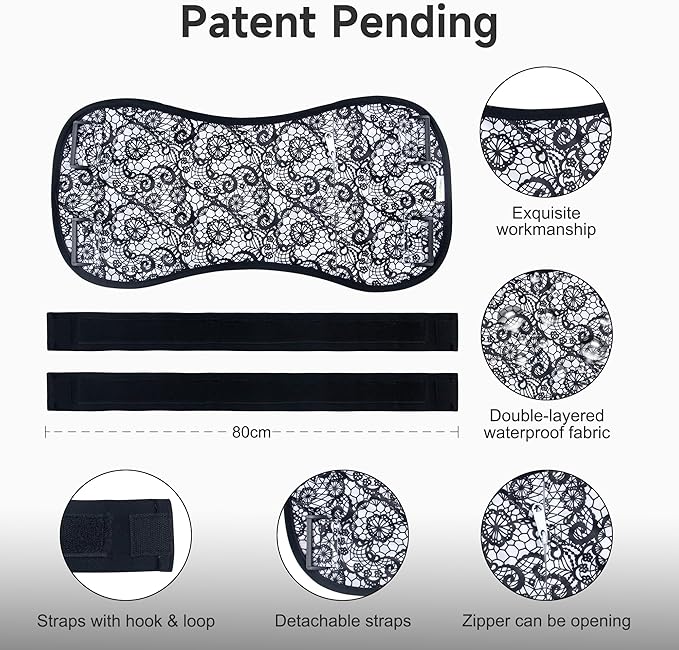 Langsprit Castor Oil Pack Castor Oil Pack Wrap, Organic Castor Oil Packs for Liver Detox, Inflammation, Reusable Castor Oil Pack Compress Castor Oil Packs kit Black Lace L